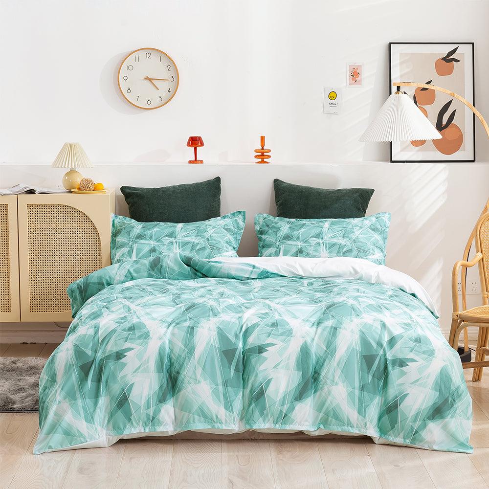 3D Abstract Green Geometry Quilt Cover Set Bedding Set Duvet Cover Pillowcases 311