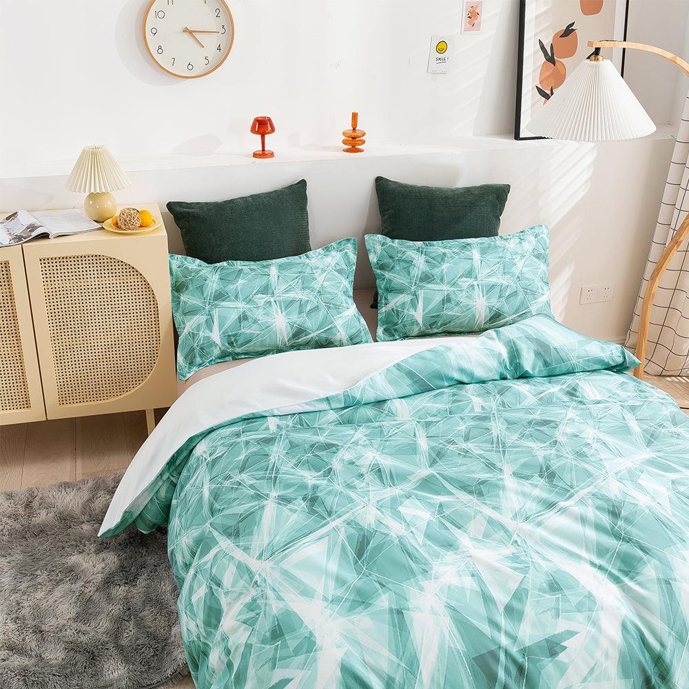 3D Abstract Green Geometry Quilt Cover Set Bedding Set Duvet Cover Pillowcases 311