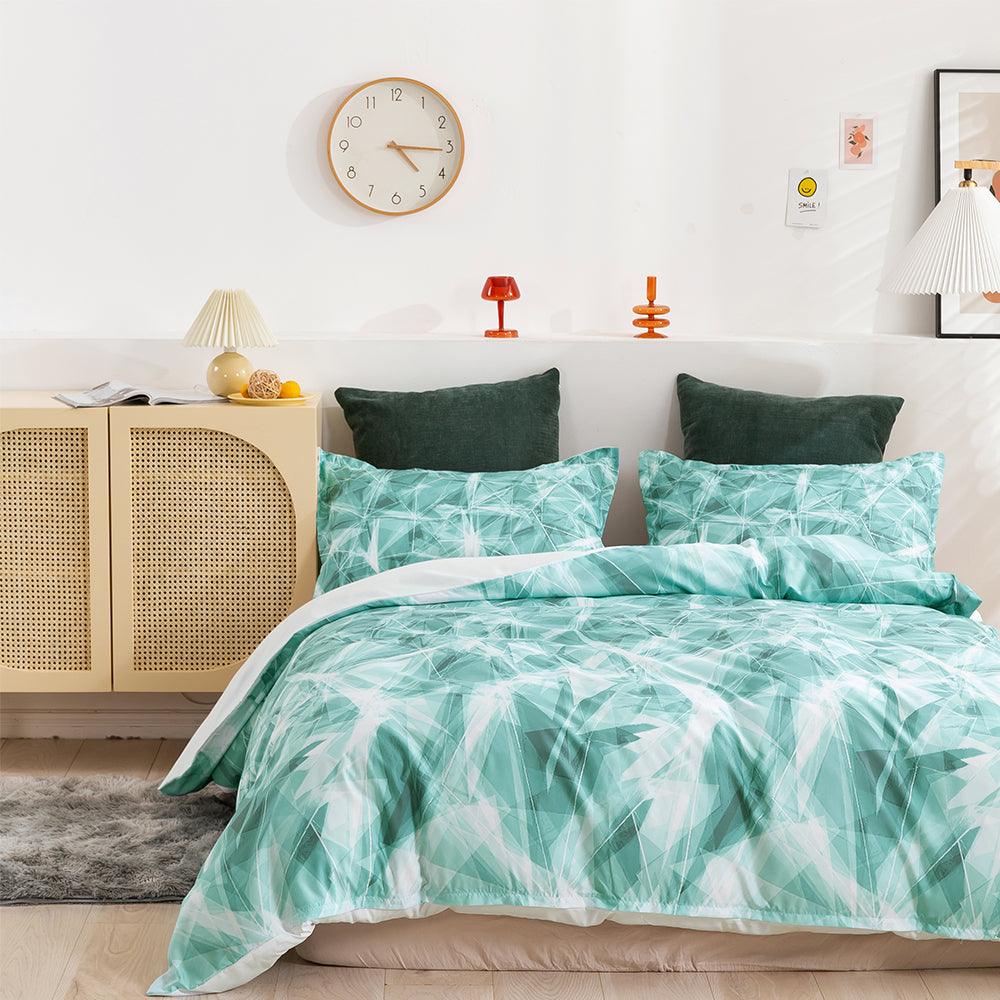 3D Abstract Green Geometry Quilt Cover Set Bedding Set Duvet Cover Pillowcases 311