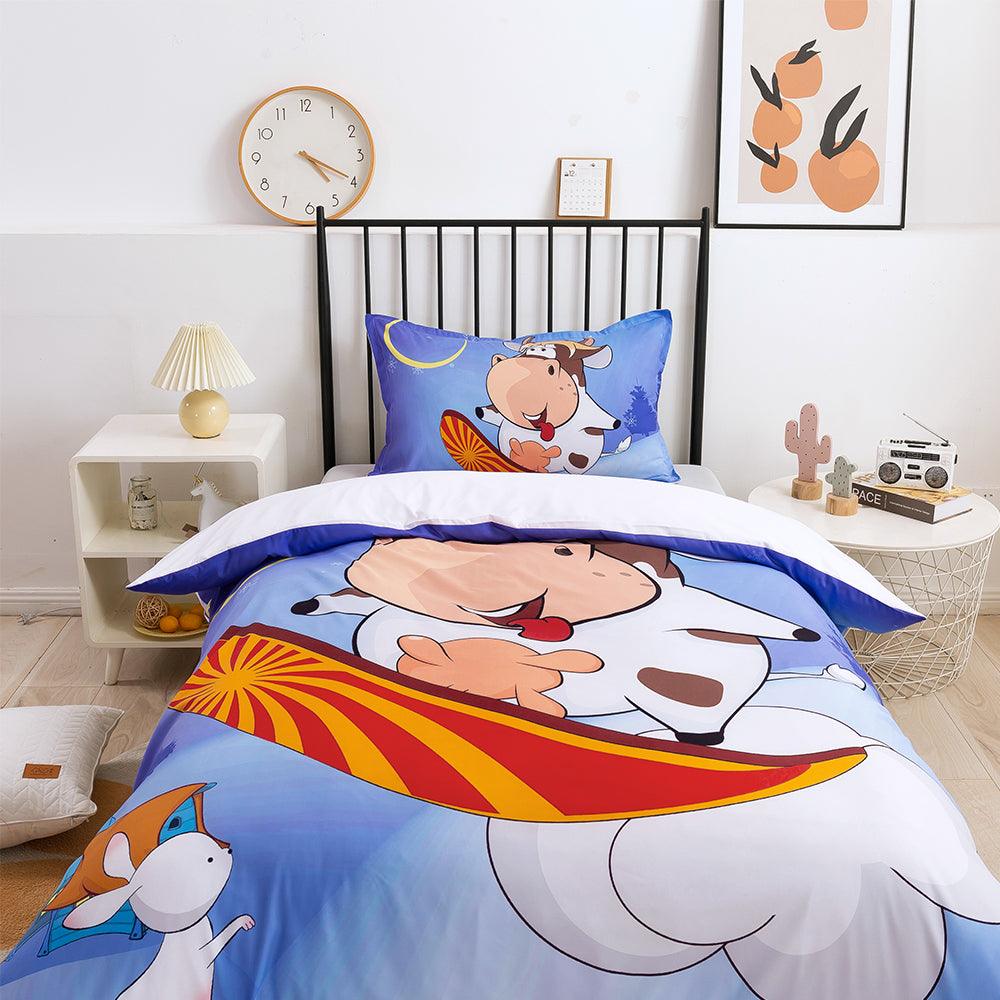 3D Cartoon Animal Cow Quilt Cover Set Bedding Set Duvet Cover Pillowcases 321