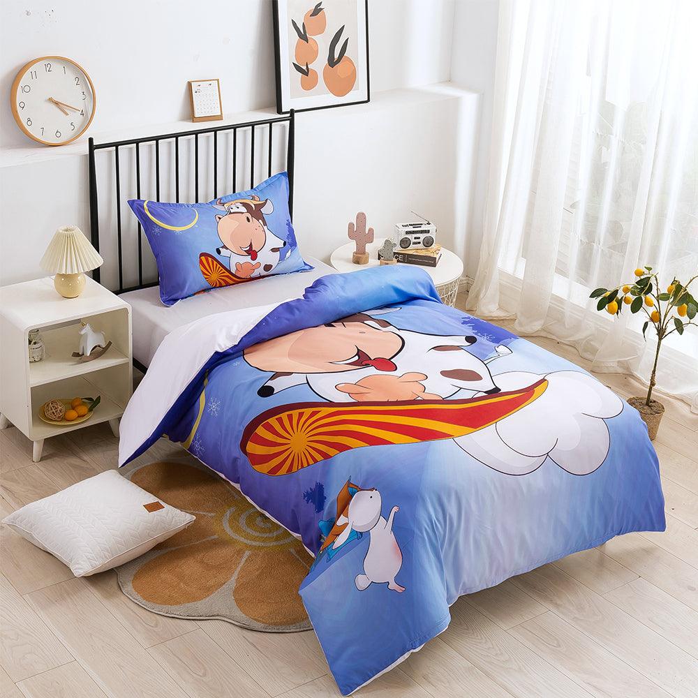 3D Cartoon Animal Cow Quilt Cover Set Bedding Set Duvet Cover Pillowcases 321