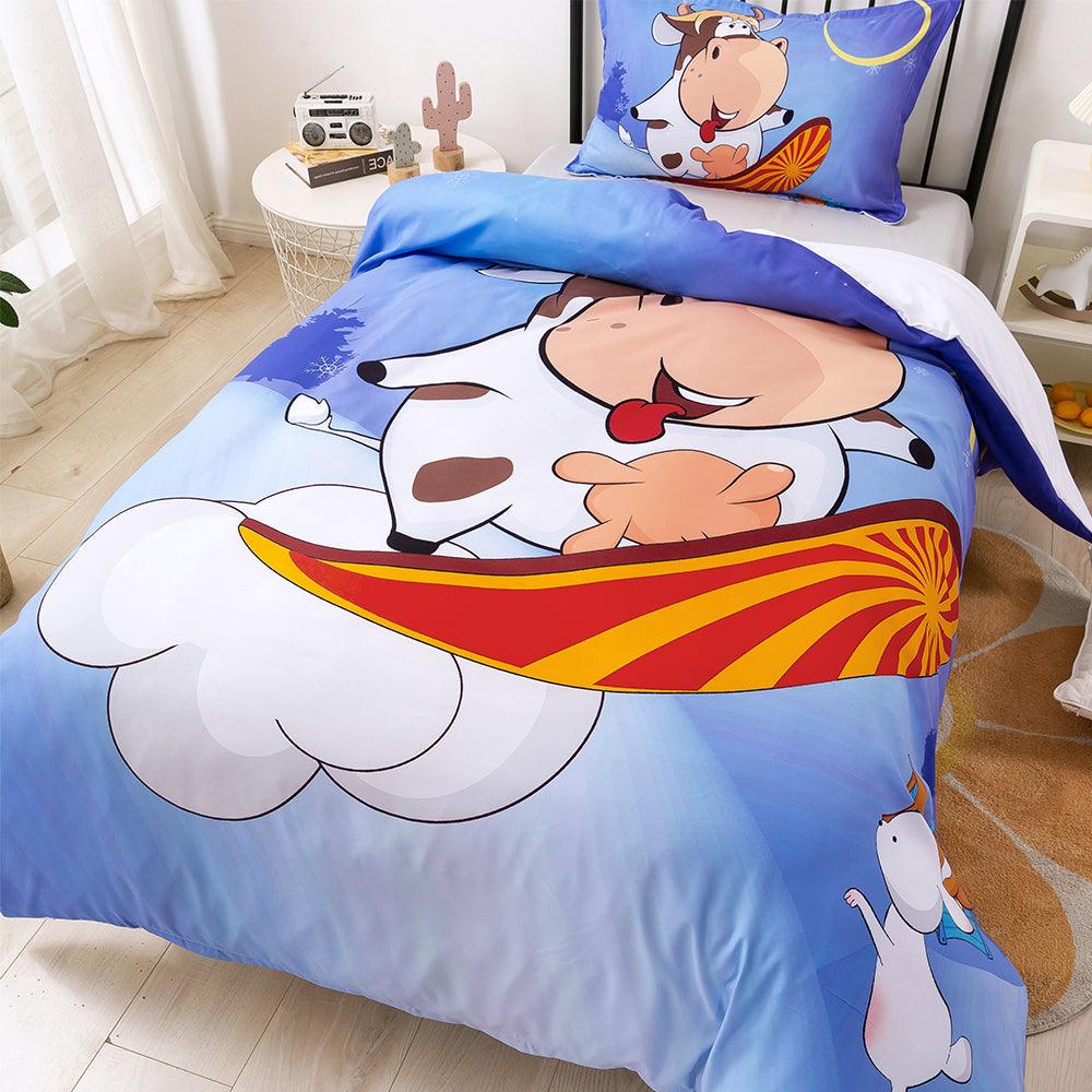 3D Cartoon Animal Cow Quilt Cover Set Bedding Set Duvet Cover Pillowcases 321
