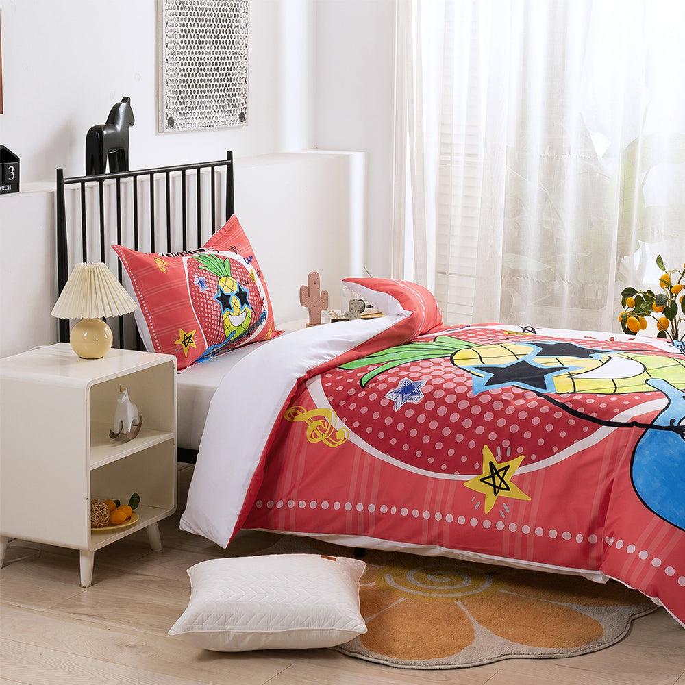 3D Cartoon Pineapple Guitar Quilt Cover Set Bedding Set Duvet Cover Pillowcases 324