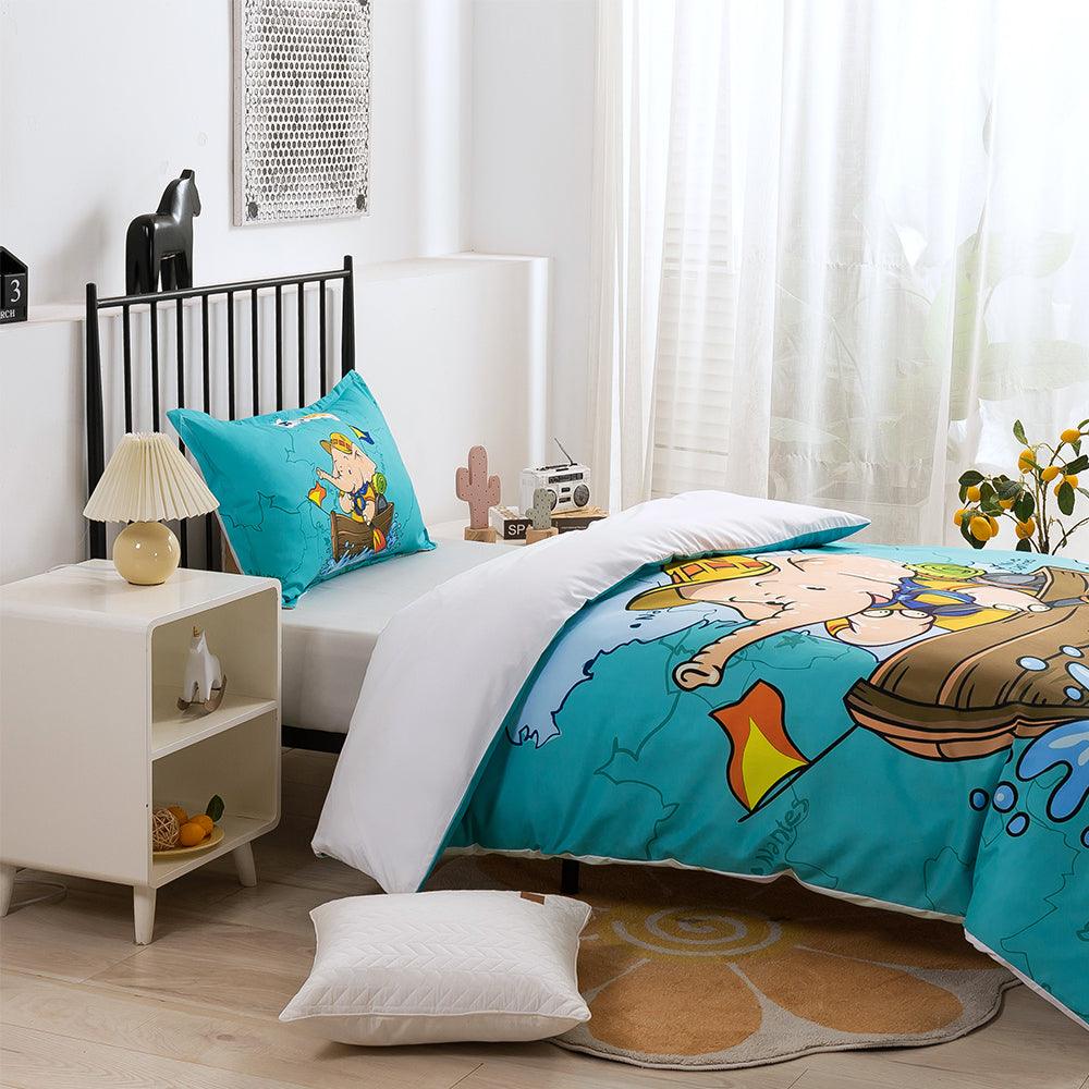 3D Cartoon Animal Elephant Boating Quilt Cover Set Bedding Set Duvet Cover Pillowcases 326