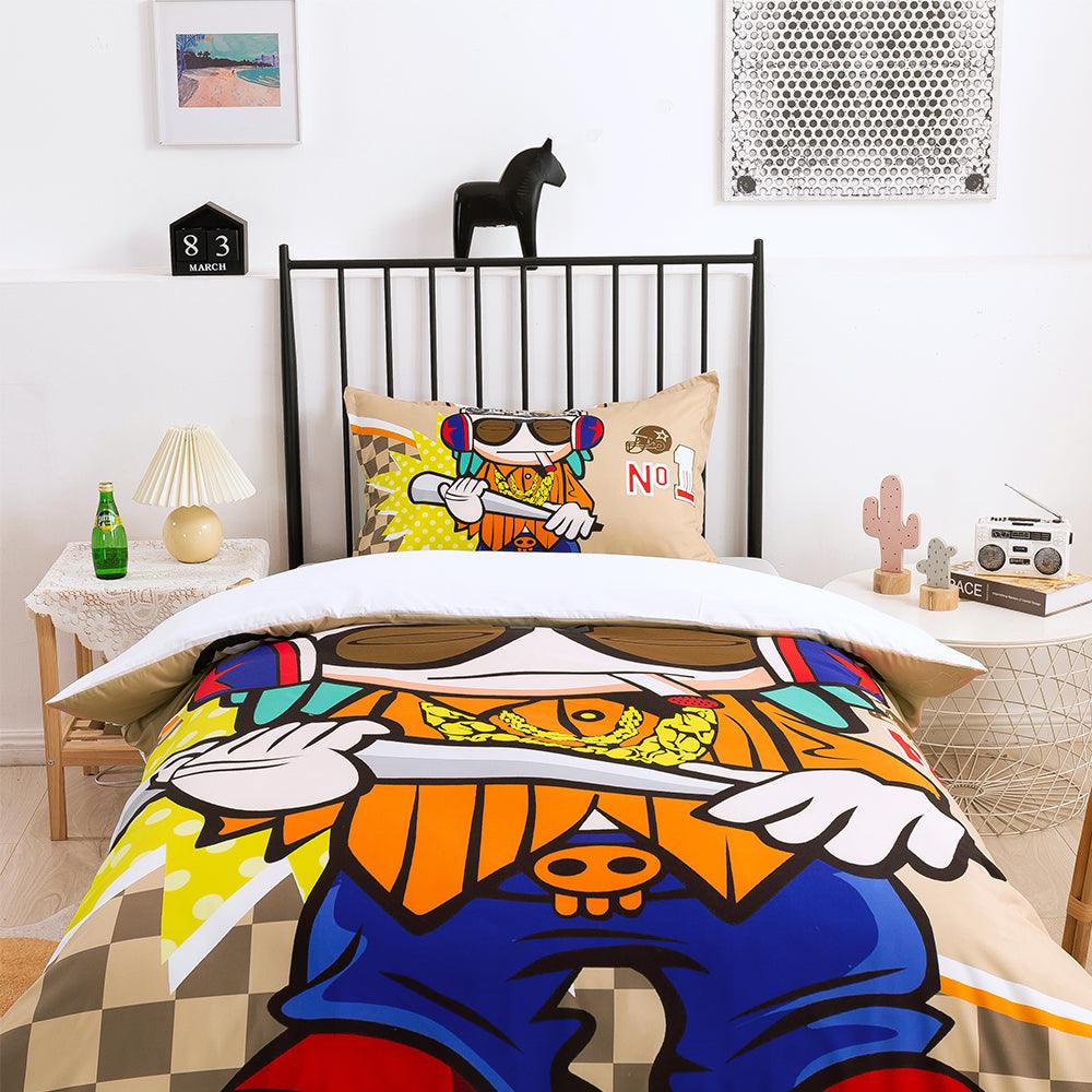 3D Cartoon Animal Baseball Quilt Cover Set Bedding Set Duvet Cover Pillowcases 329