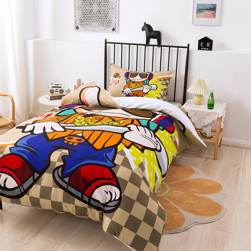 3D Animal Baseball Cartoon Quilt Cover Set Bedding Set Duvet Cover Pillowcases 220