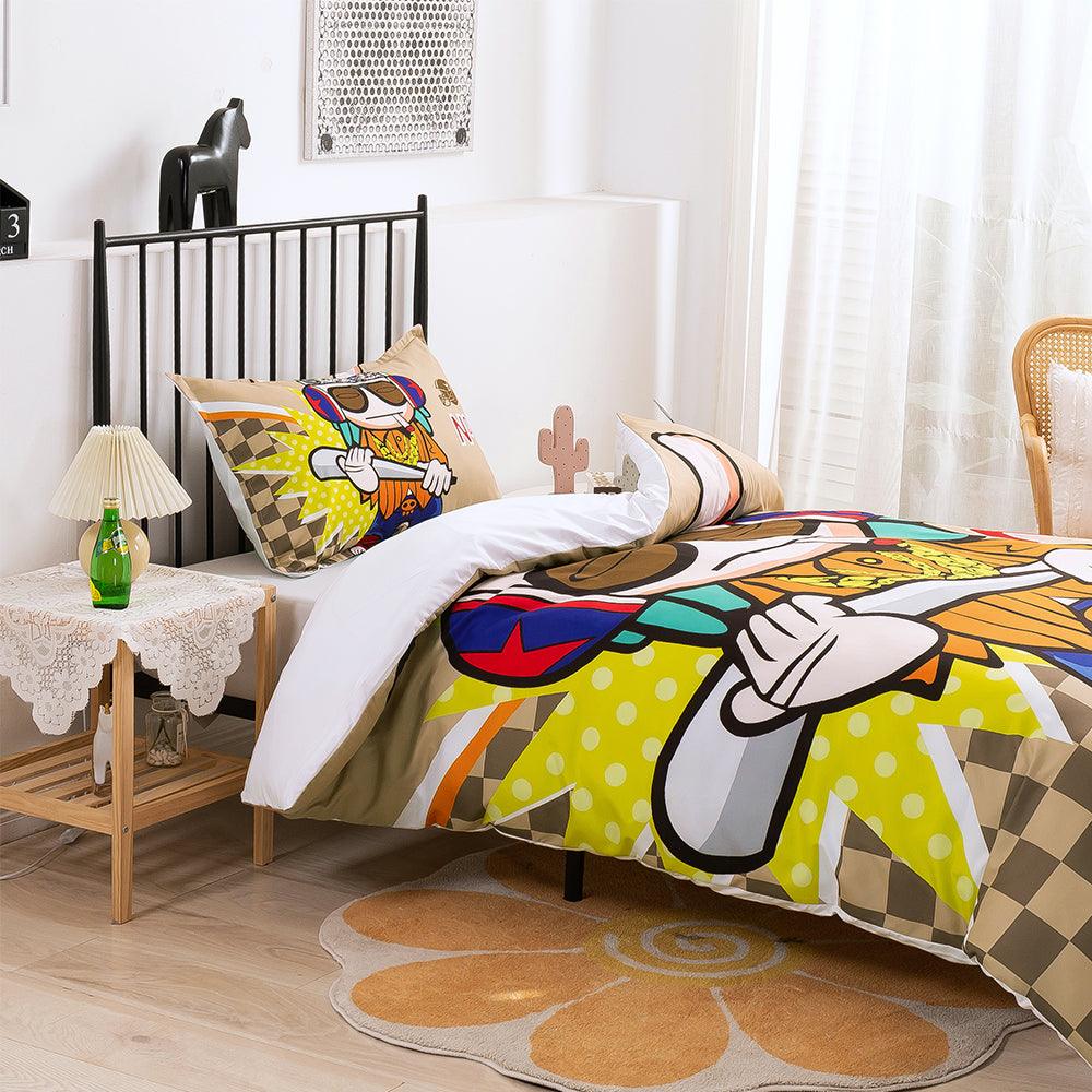 3D Cartoon Animal Baseball Quilt Cover Set Bedding Set Duvet Cover Pillowcases 329