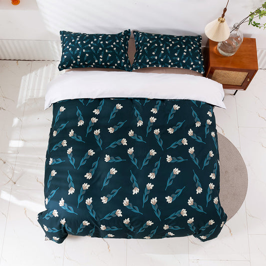 3D Blue Floral Plants Pattern Quilt Cover Set Bedding Set Duvet Cover Pillowcases 408