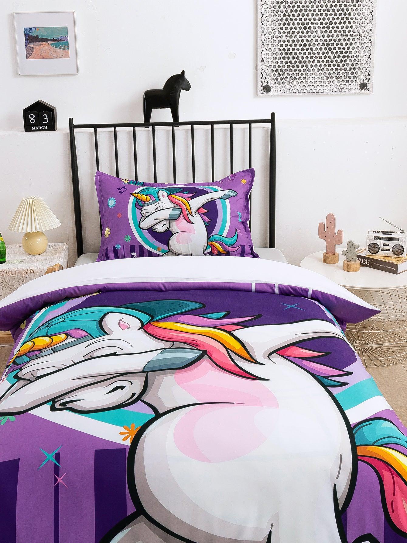 3D Cartoon Animal Unicorn Quilt Cover Set Bedding Set Duvet Cover Pillowcases 336