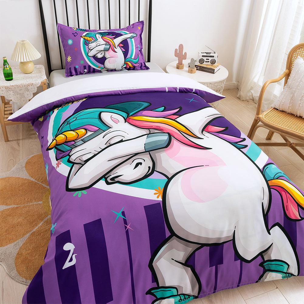 3D Cartoon Animal Unicorn Quilt Cover Set Bedding Set Duvet Cover Pillowcases 332
