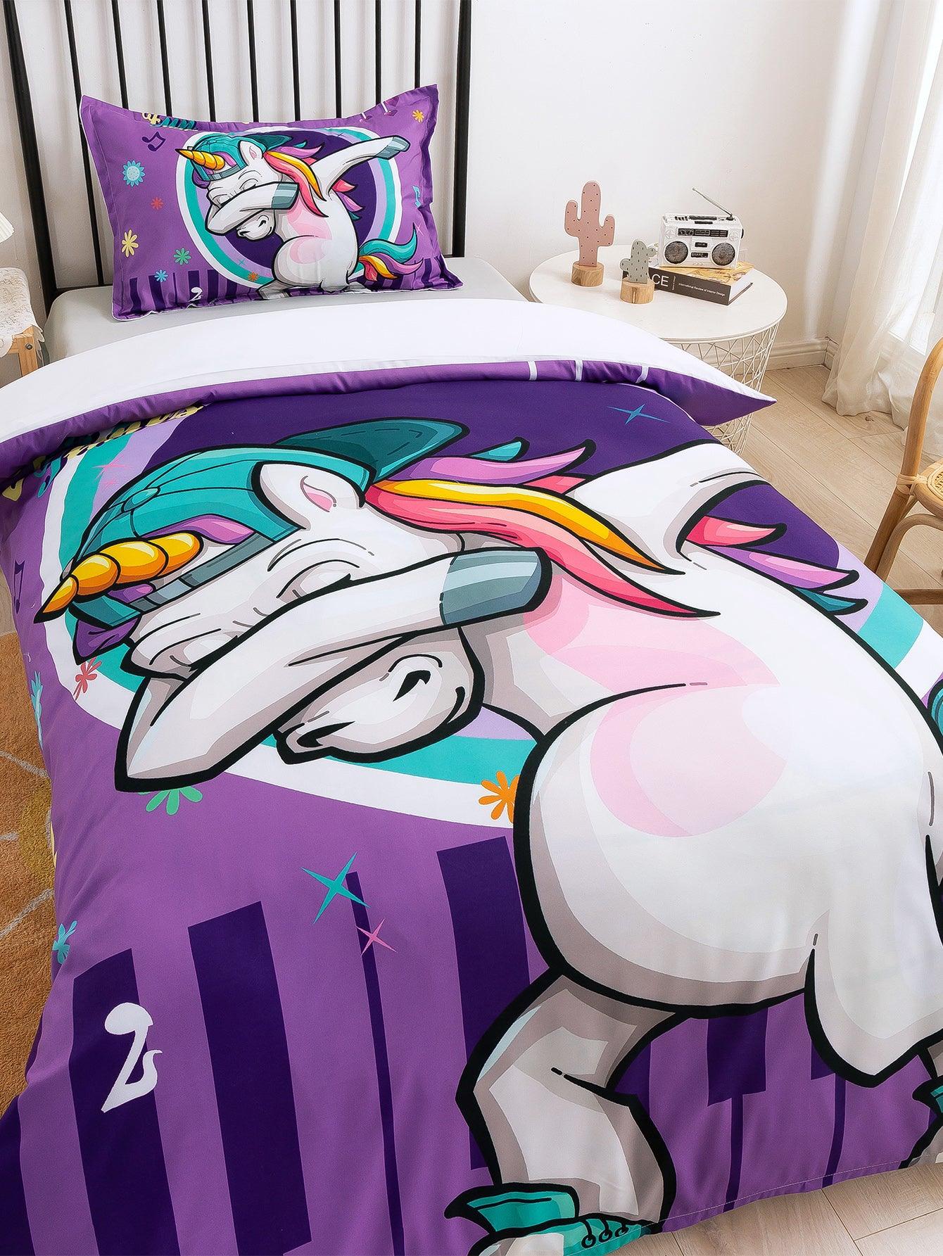 3D Cartoon Animal Unicorn Quilt Cover Set Bedding Set Duvet Cover Pillowcases 336