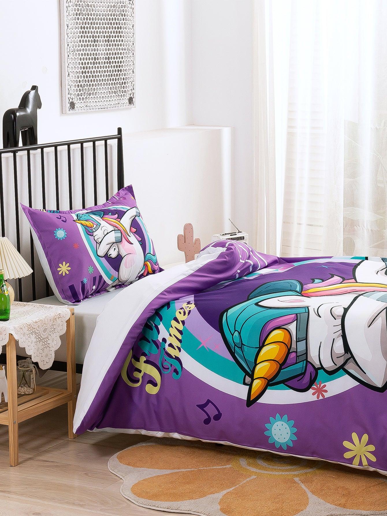 3D Cartoon Animal Unicorn Quilt Cover Set Bedding Set Duvet Cover Pillowcases 336