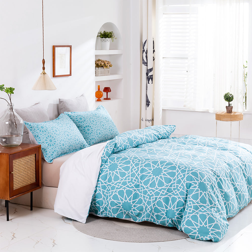 3D Blue Geometric Pattern Quilt Cover Set Bedding Set Duvet Cover Pillowcases 409