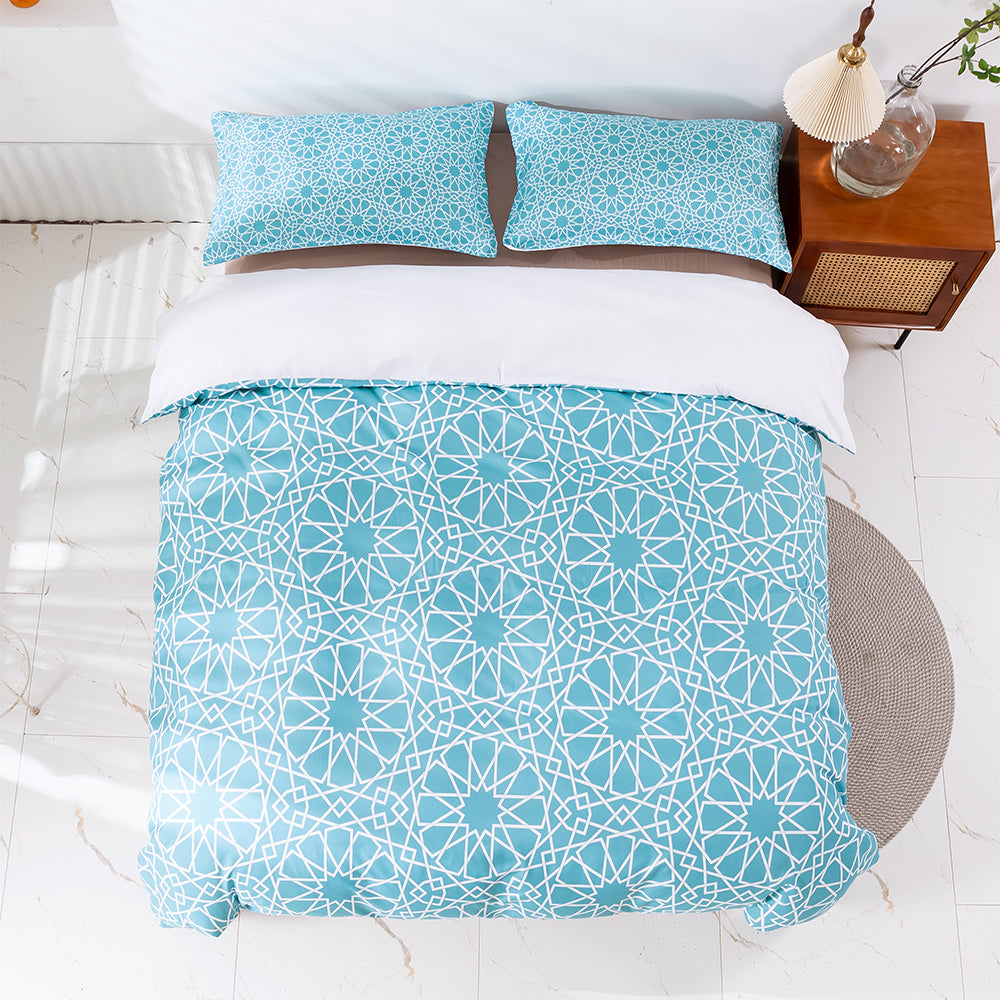 3D Blue Geometric Pattern Quilt Cover Set Bedding Set Duvet Cover Pillowcases 409