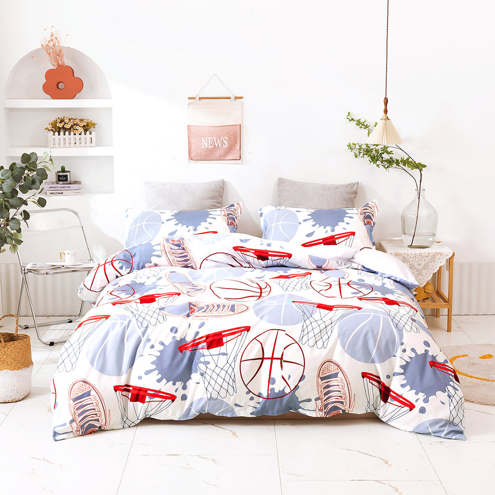 3D Basketball Shoes Breakaway Rim Pattern Quilt Cover Set Bedding Set Duvet Cover Pillowcases 460