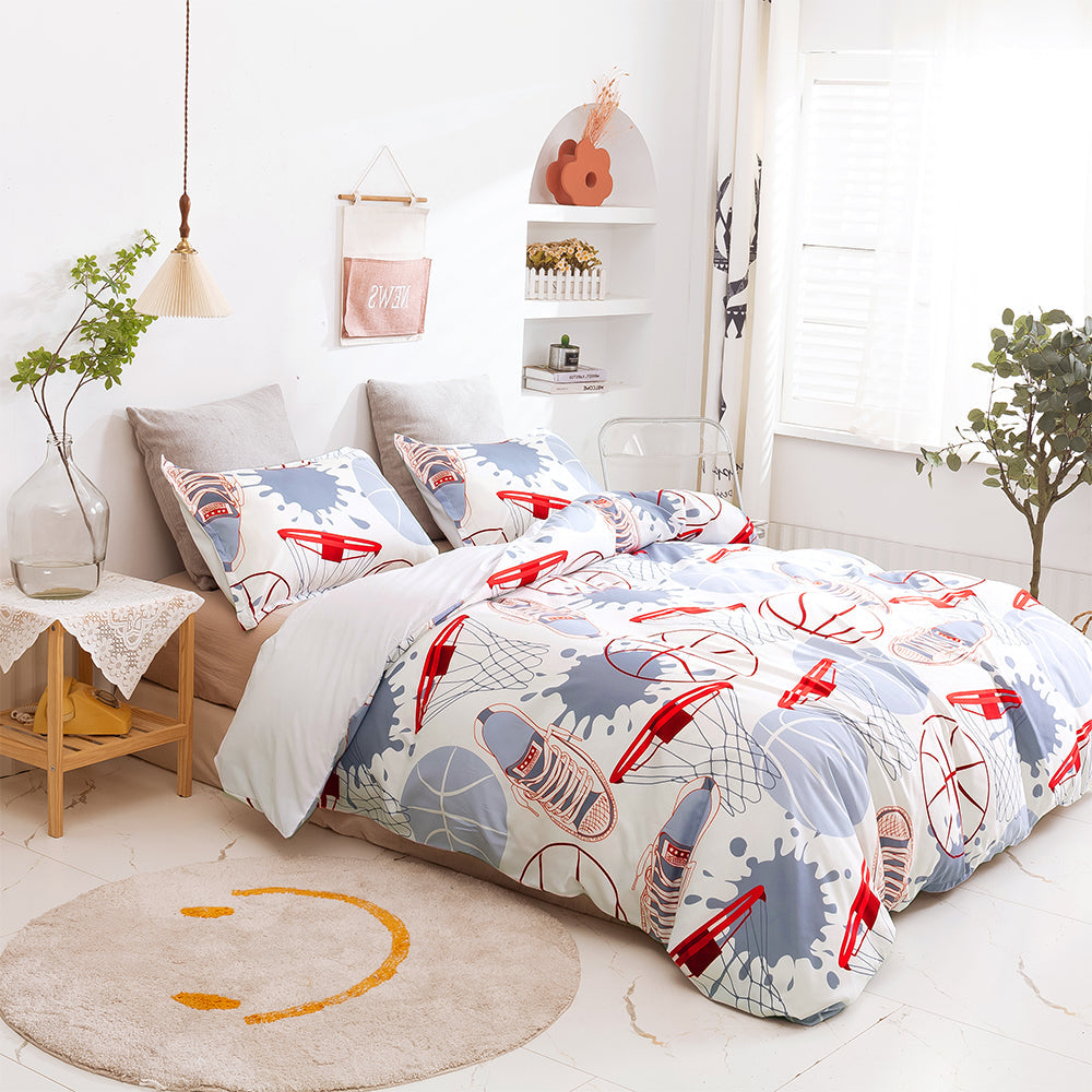 3D Basketball Shoes Breakaway Rim Pattern Quilt Cover Set Bedding Set Duvet Cover Pillowcases 460