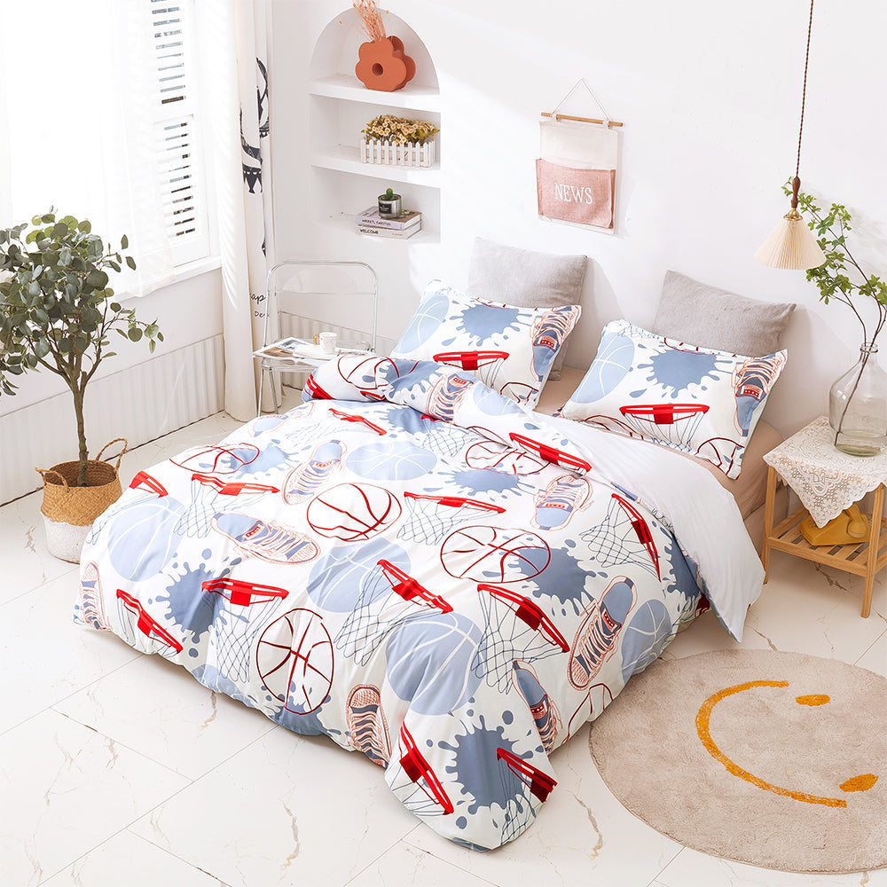 3D Basketball Shoes Breakaway Rim Pattern Quilt Cover Set Bedding Set Duvet Cover Pillowcases 460