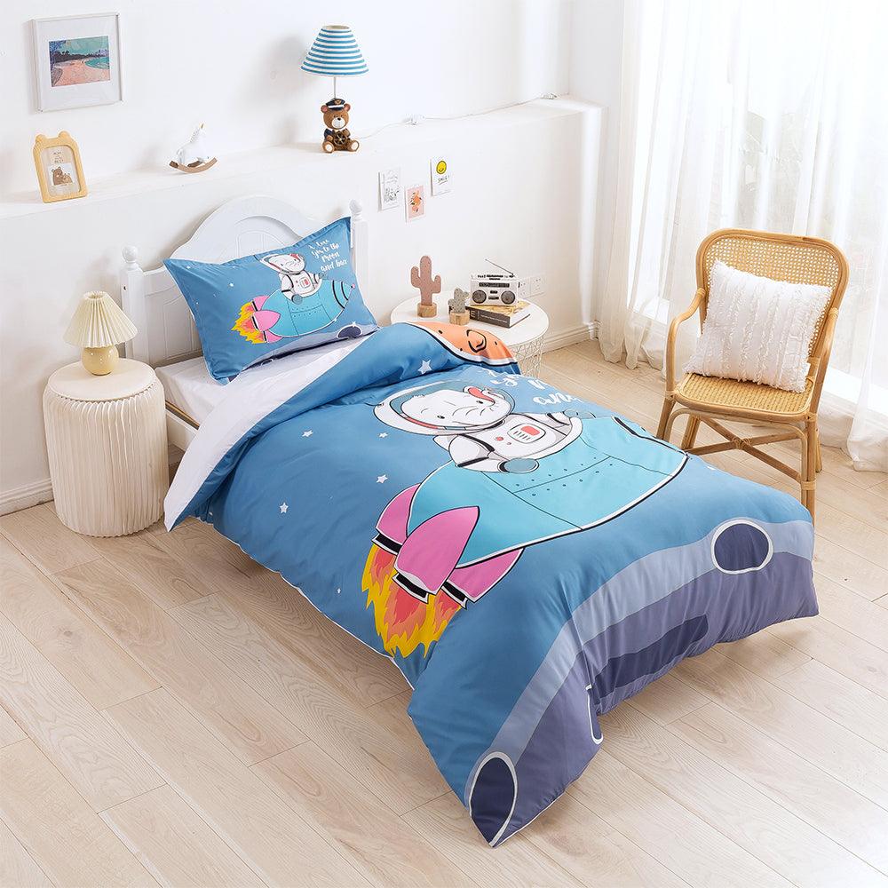 3D Cartoon Elephant Astronaut Space Quilt Cover Set Bedding Set Duvet Cover Pillowcases 333