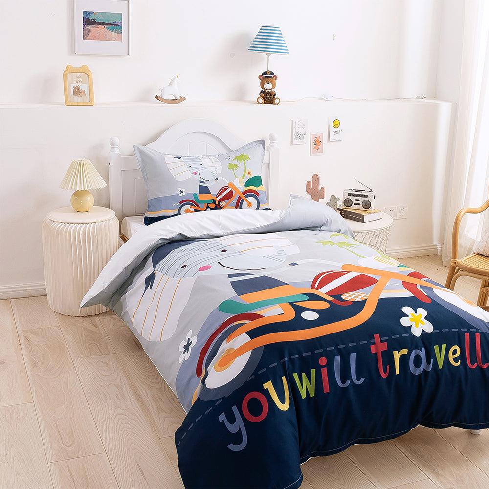 3D Cartoon Animal Elephant Bike Quilt Cover Set Bedding Set Duvet Cover Pillowcases 334