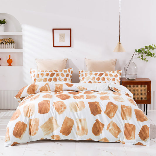 3D Brown Geometric Pattern Quilt Cover Set Bedding Set Duvet Cover Pillowcases 413