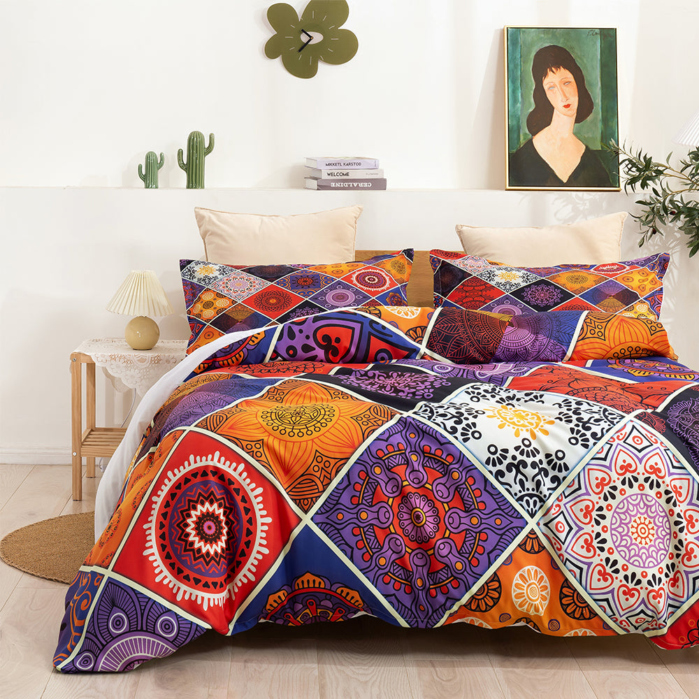 3D Bohemia Floral Retro Colorful Quilt Cover Set Bedding Set Duvet Cover Pillowcases 30