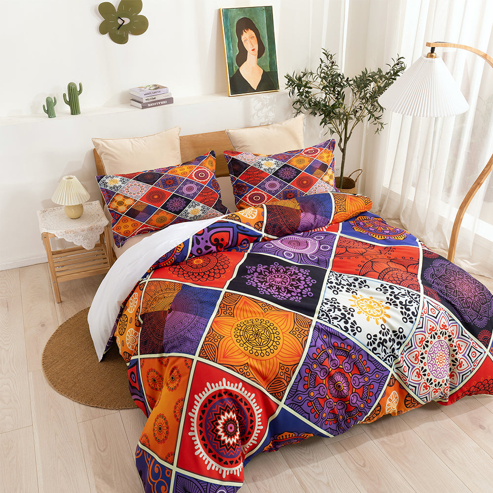 3D Bohemia Floral Retro Colorful Quilt Cover Set Bedding Set Duvet Cover Pillowcases 30