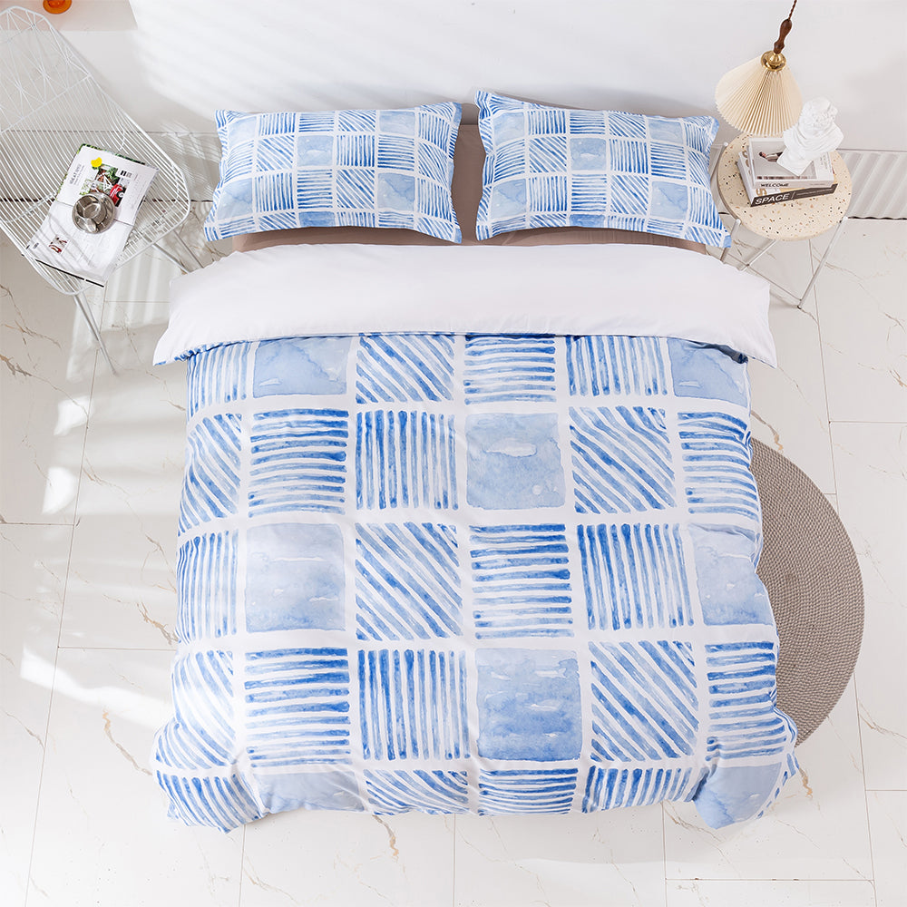 3D Blue Geometric Quilt Cover Set Bedding Set Duvet Cover Pillowcases 414