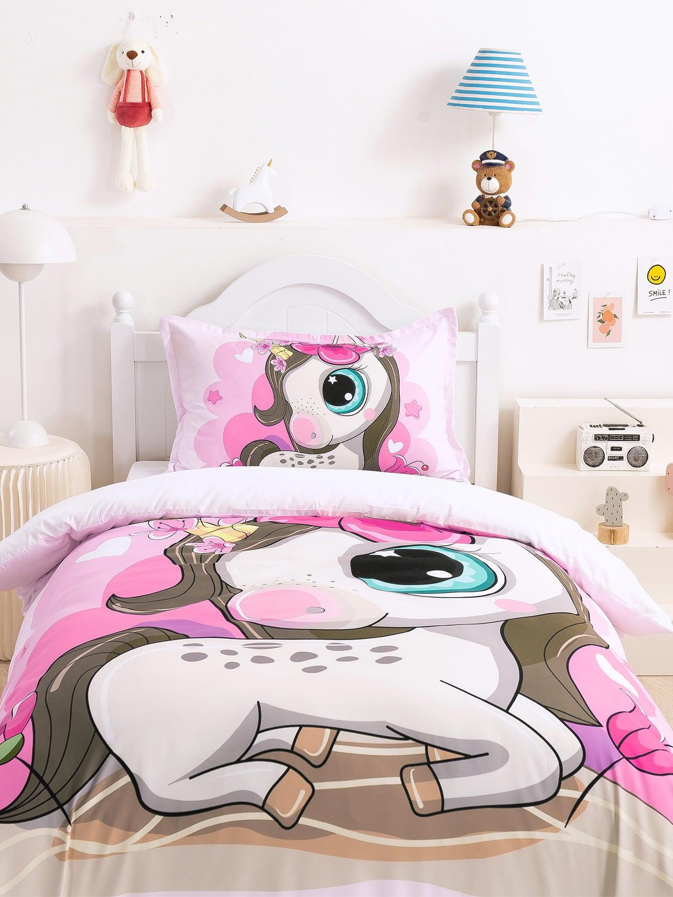 3D Cartoon Animal Unicorn Quilt Cover Set Bedding Set Duvet Cover Pillowcases 341