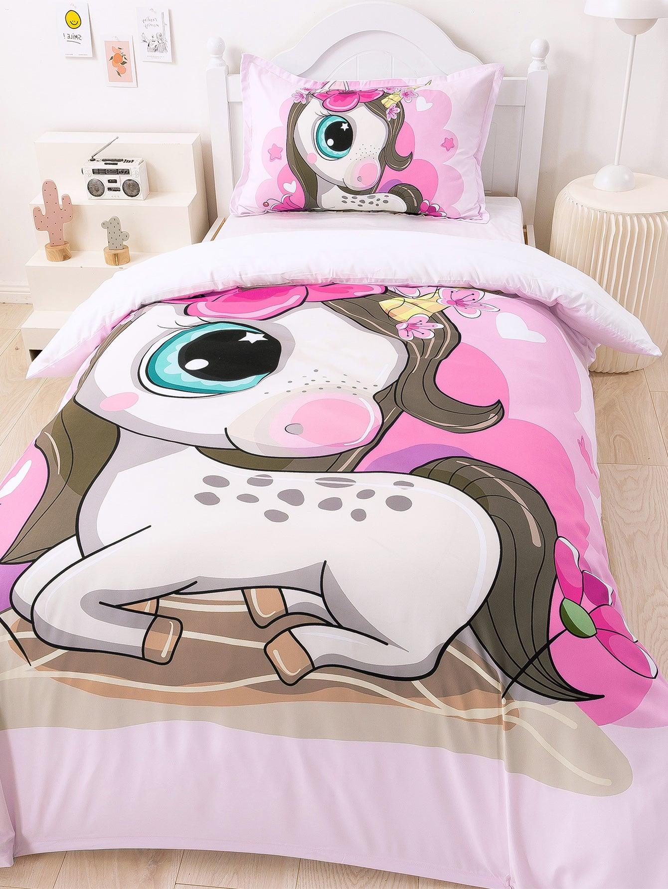 3D Cartoon Animal Unicorn Quilt Cover Set Bedding Set Duvet Cover Pillowcases 341