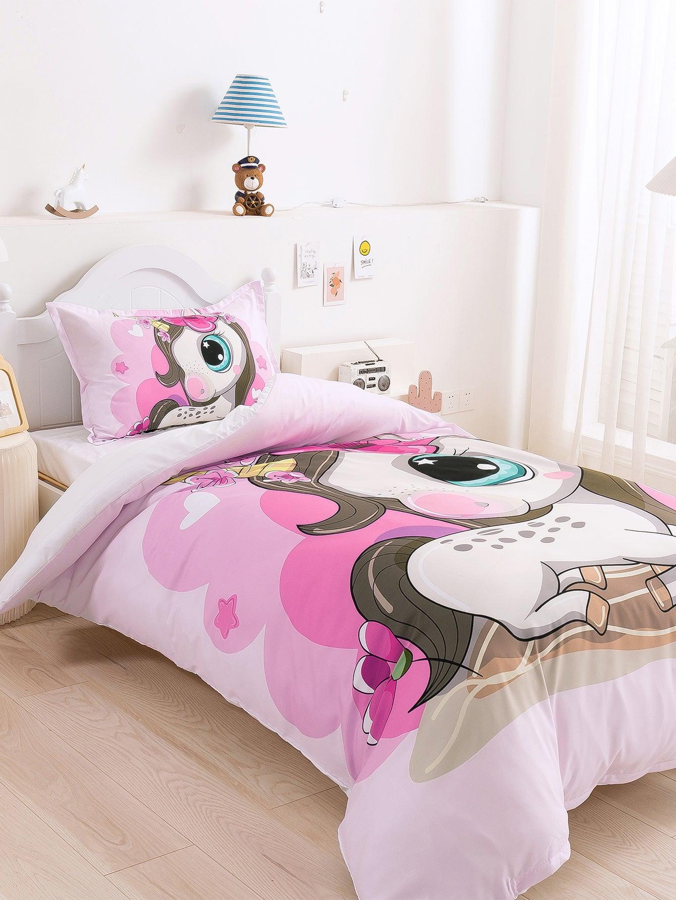 3D Cartoon Animal Unicorn Quilt Cover Set Bedding Set Duvet Cover Pillowcases 341