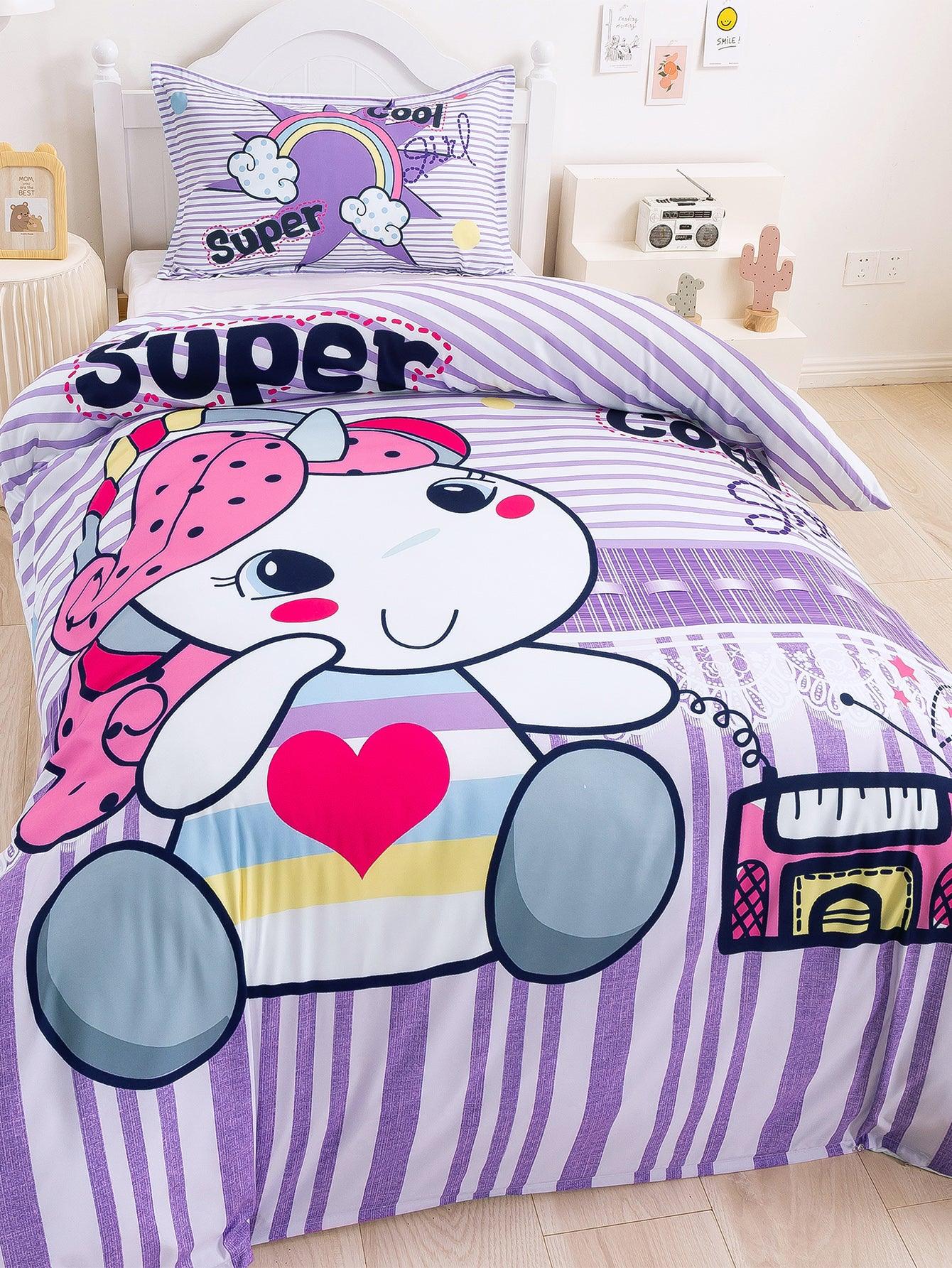 3D Cartoon Animal Unicorn Quilt Cover Set Bedding Set Duvet Cover Pillowcases 343