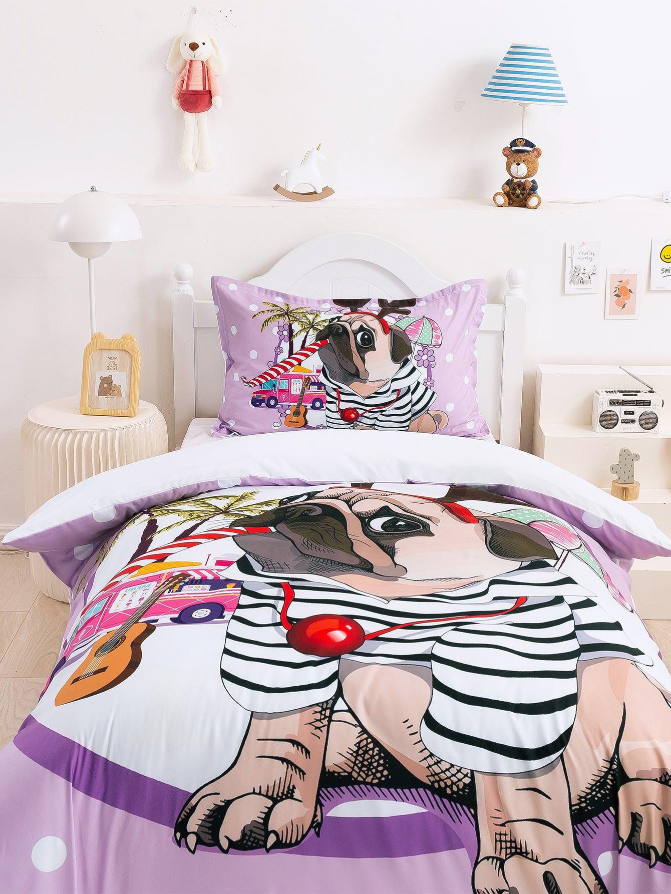 3D Cartoon Animal Dog Quilt Cover Set Bedding Set Duvet Cover Pillowcases 344