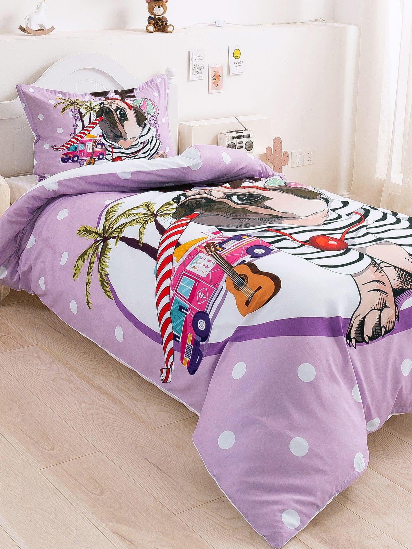 3D Cartoon Animal Dog Quilt Cover Set Bedding Set Duvet Cover Pillowcases 344