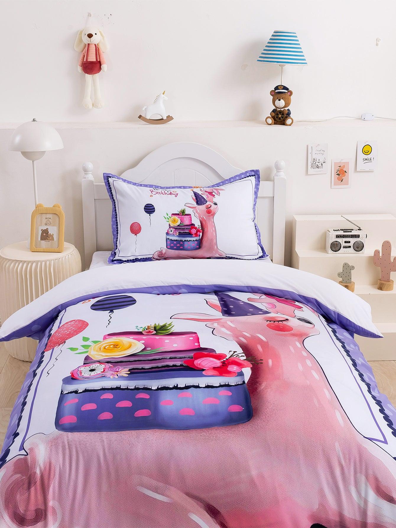 3D Cartoon Animal Alpaca Quilt Cover Set Bedding Set Duvet Cover Pillowcases 347