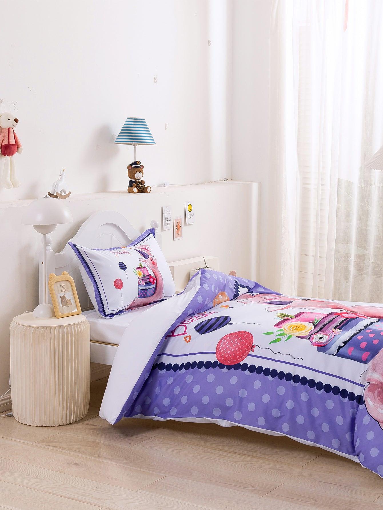 3D Cartoon Animal Alpaca Quilt Cover Set Bedding Set Duvet Cover Pillowcases 347