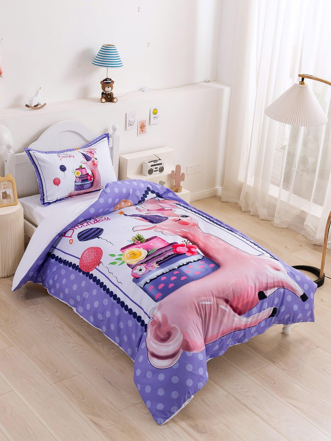 3D Cartoon Animal Alpaca Quilt Cover Set Bedding Set Duvet Cover Pillowcases 347