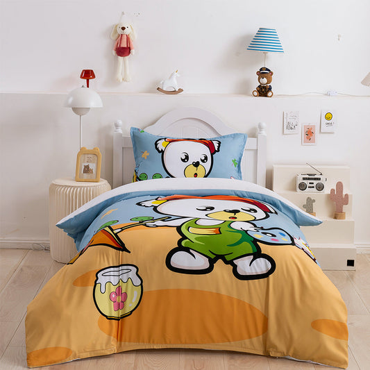 3D Bear Honey Cartoon Quilt Cover Set Bedding Set Duvet Cover Pillowcase 204