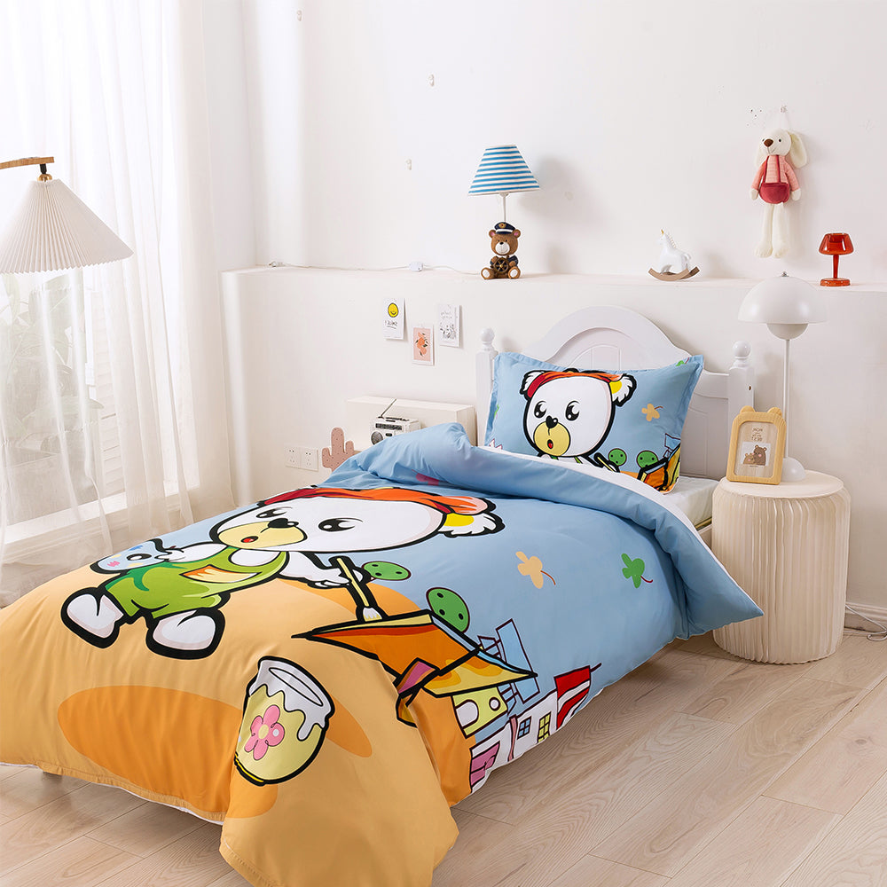 3D Bear Honey Cartoon Quilt Cover Set Bedding Set Duvet Cover Pillowcase 204