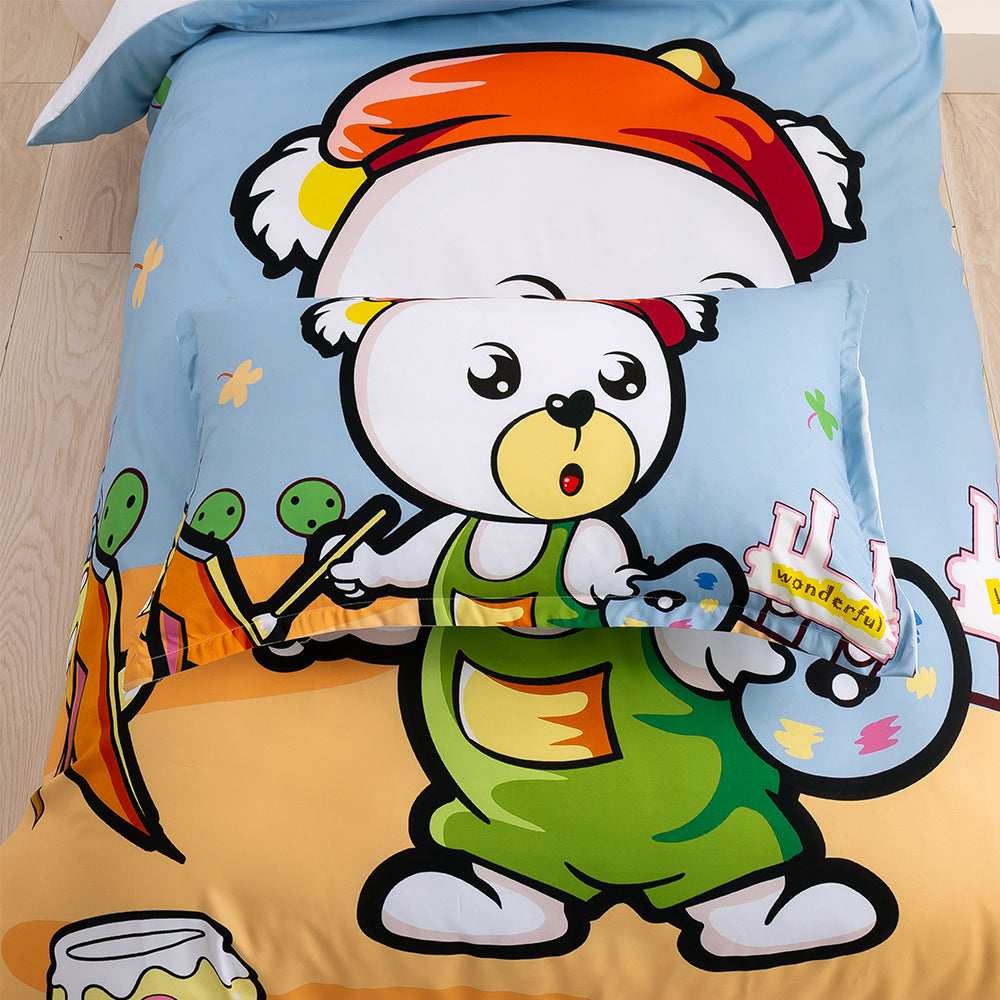 3D Bear Honey Cartoon Quilt Cover Set Bedding Set Duvet Cover Pillowcase 204