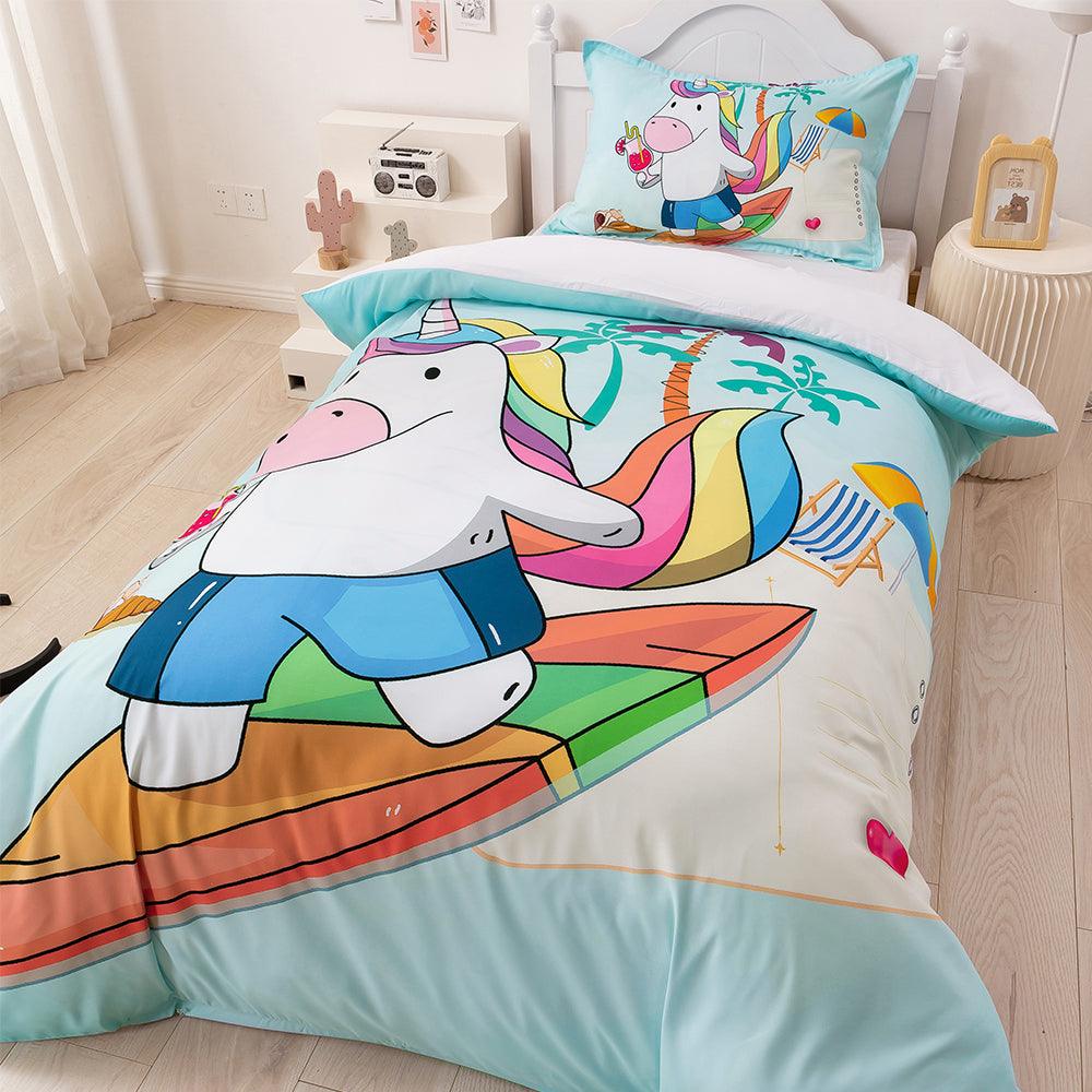 3D Cartoon Animal Unicorn Quilt Cover Set Bedding Set Duvet Cover Pillowcases 351