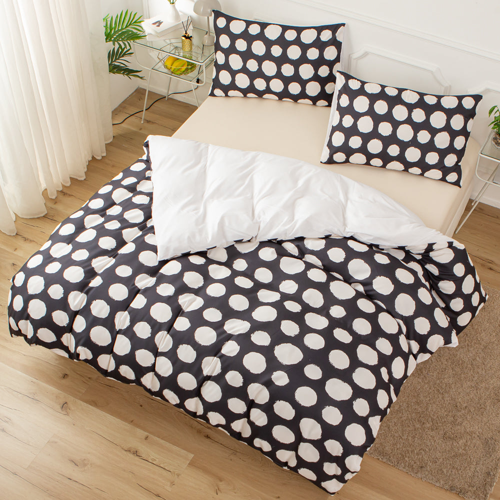 3D Black Geometric Roundness Pattern Quilt Cover Set Bedding Set Duvet Cover Pillowcases 604