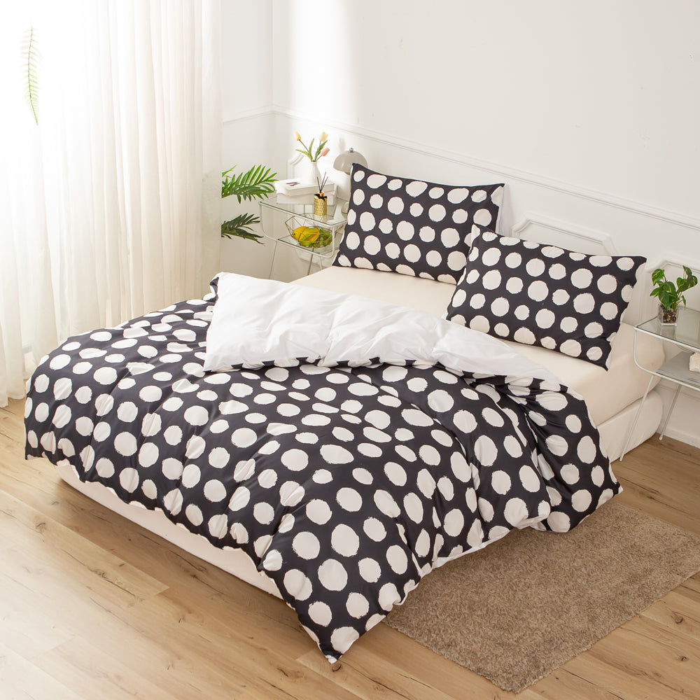 3D Black Geometric Roundness Pattern Quilt Cover Set Bedding Set Duvet Cover Pillowcases 604