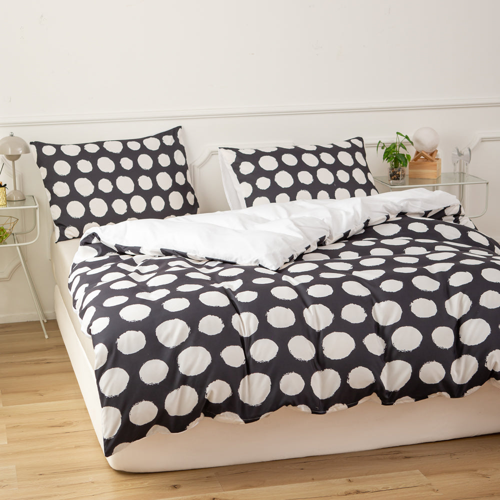 3D Black Geometric Roundness Pattern Quilt Cover Set Bedding Set Duvet Cover Pillowcases 604