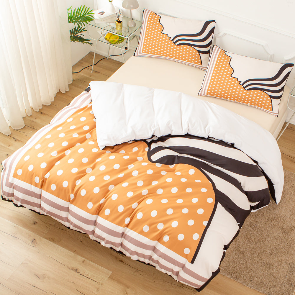 3D Abstract Figure Yellow Quilt Cover Set Bedding Set Duvet Cover Pillowcases 607