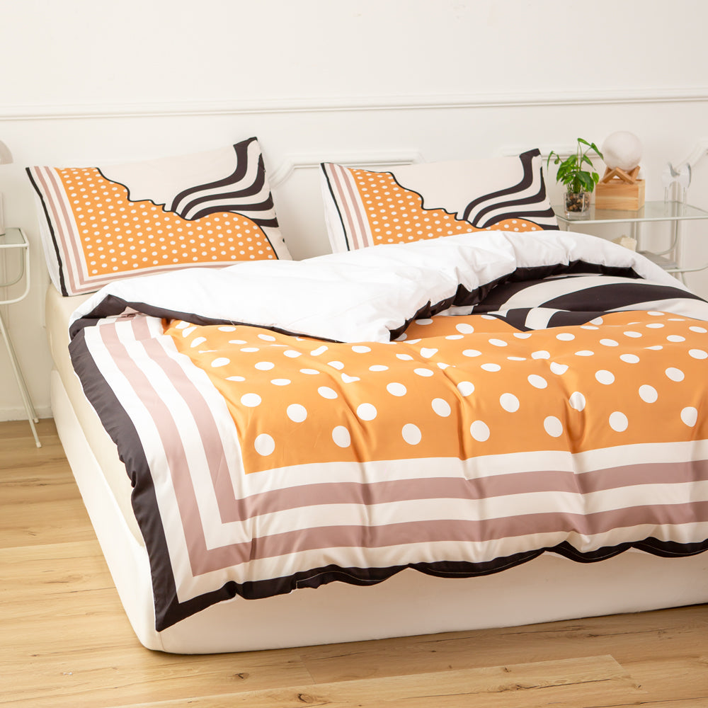 3D Abstract Figure Yellow Quilt Cover Set Bedding Set Duvet Cover Pillowcases 607