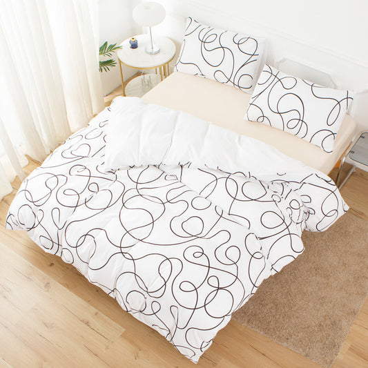 3D Black Lines Quilt Cover Set Bedding Set Duvet Cover Pillowcases 616