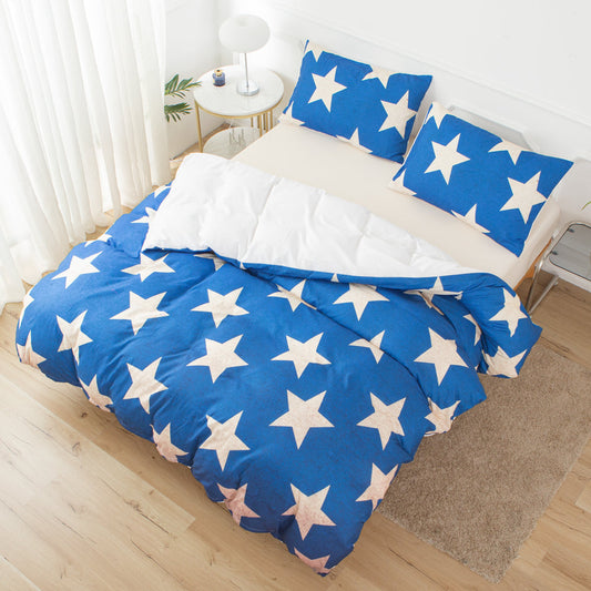 3D Blue Star Geometric Pattern Quilt Cover Set Bedding Set Duvet Cover Pillowcases 611