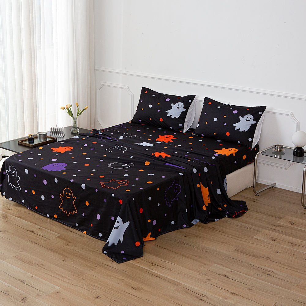 3D Black Ghost Quilt Cover Set Bedding Set Duvet Cover Pillowcases 707