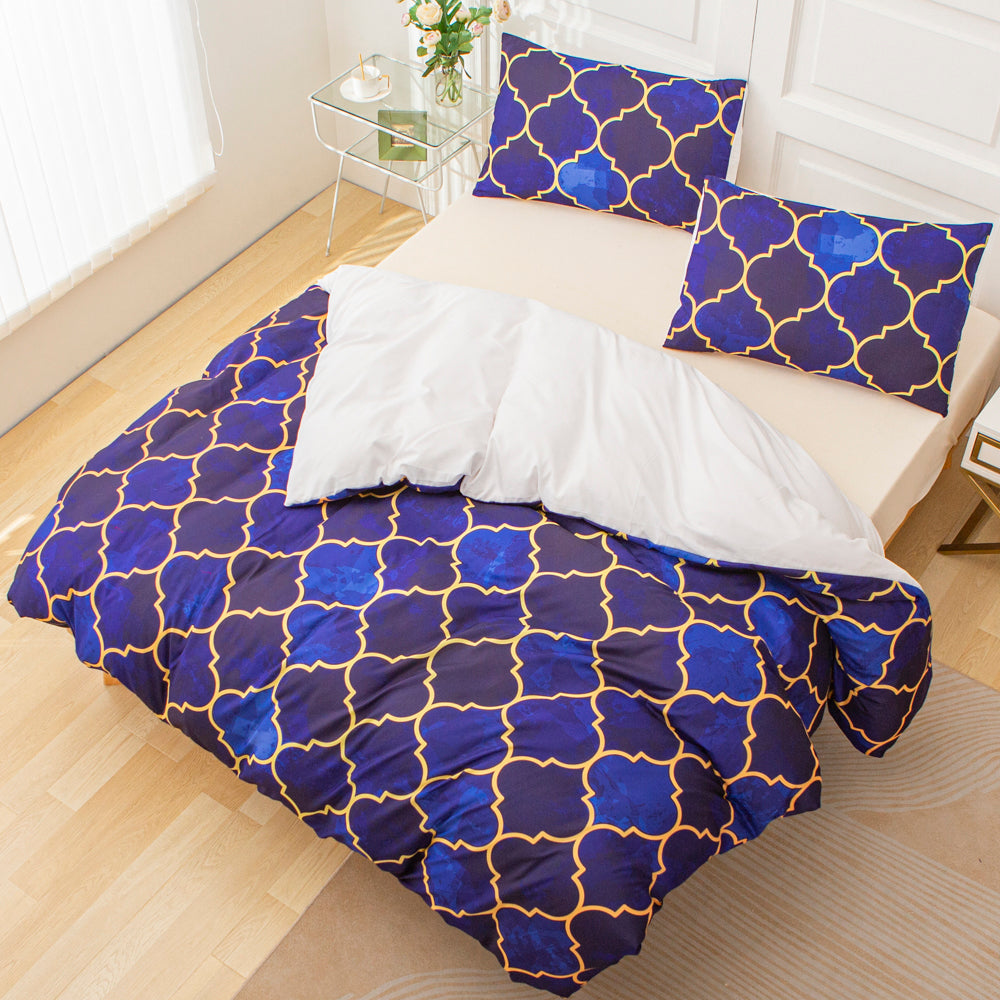 3D Blue Geometric Pattern Quilt Cover Set Bedding Set Duvet Cover Pillowcases 601
