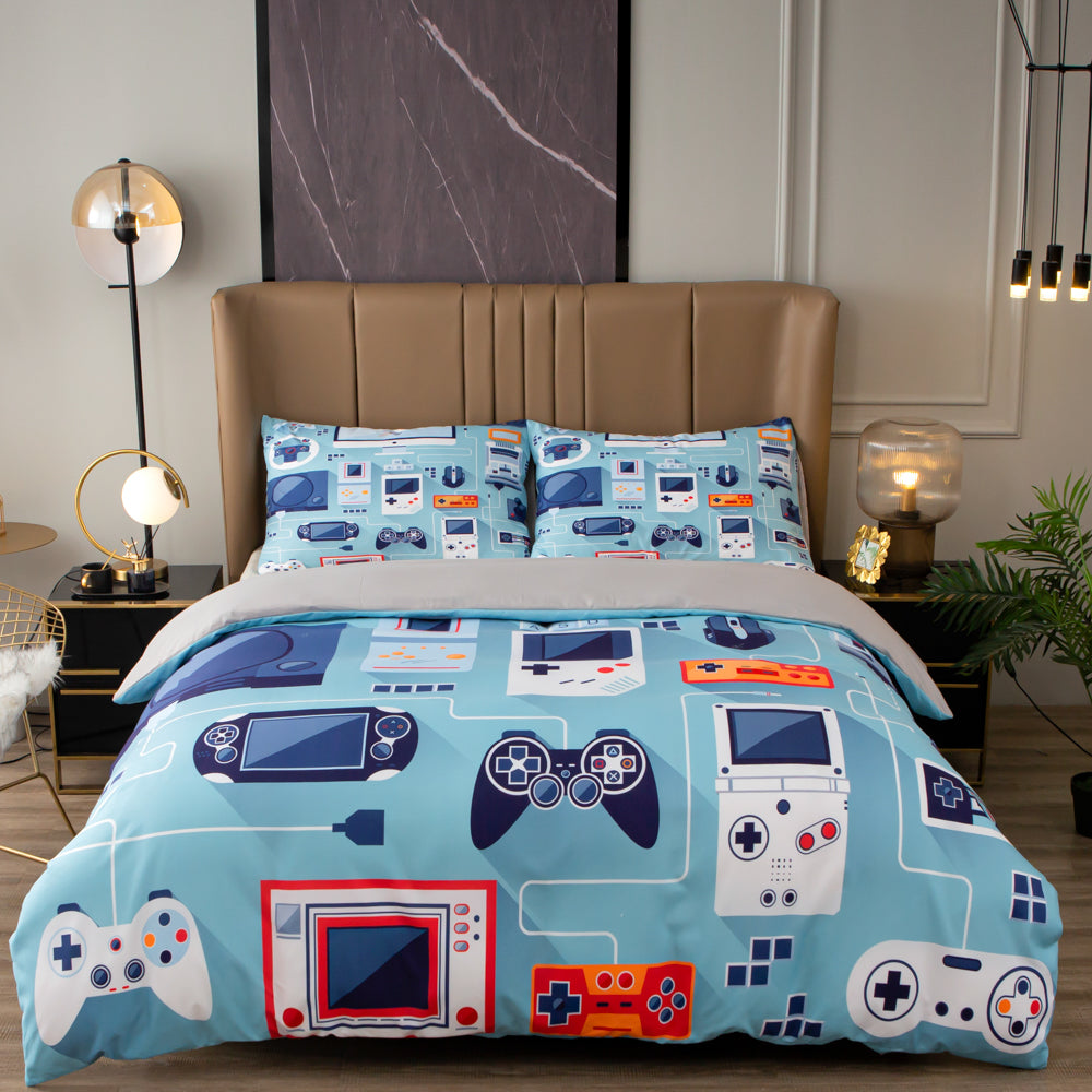 3D Blue Game Pad Game Machine PSP Quilt Cover Set Bedding Set Duvet Cover Pillowcases 513